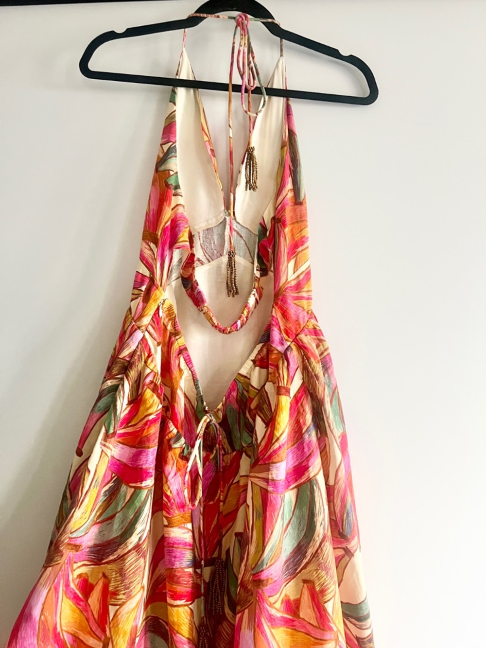 FARM Rio x Anthropologie Plunge-Neck Tropical Print Maxi Dress Size Medium NWT - Picture 5 of 13